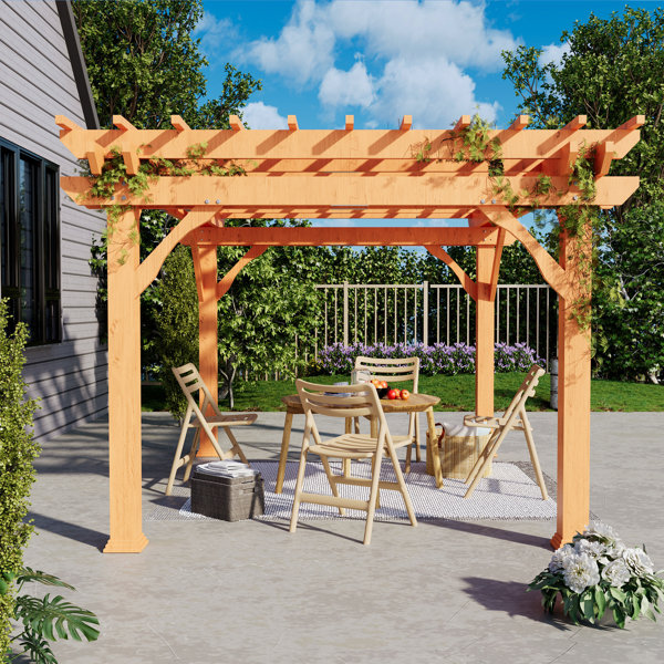 EGEIROS LIFE 12 Ft W X 10 Ft D Solid Wood Pergola Wayfair